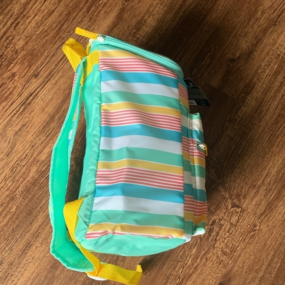 Igloo Cooler Backpack Soft Bag 18 Can 3 Compartment Candy Stripes NWT main image 5